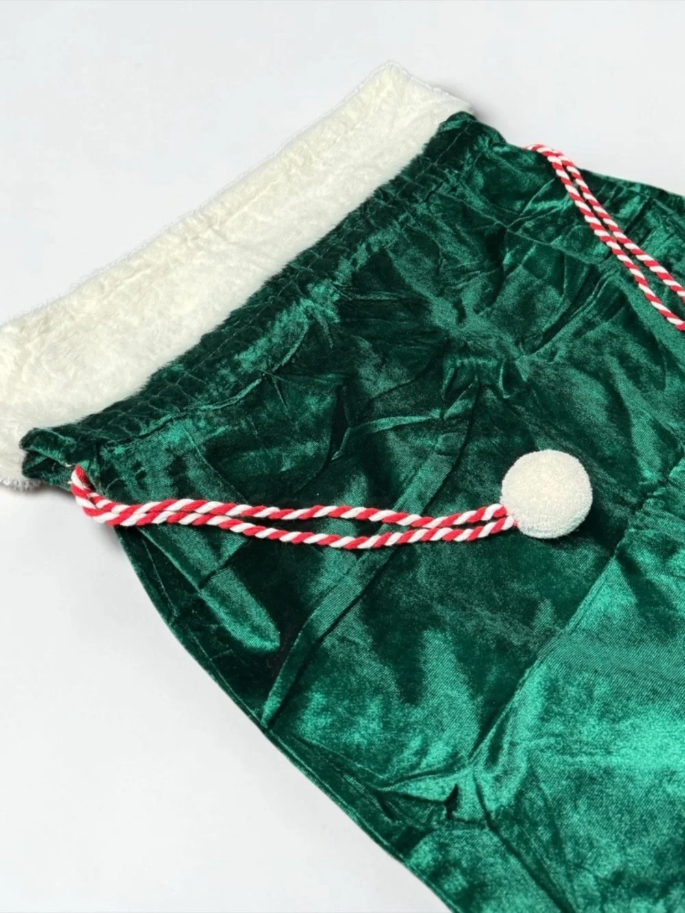 2 Pc Velvet Santa Sack Set Green Christmas Gift Bags Large Drawstring